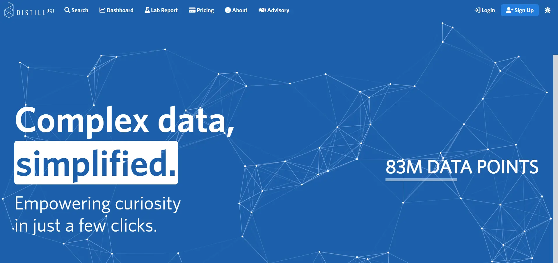 Home page of the DISTILL IQ website